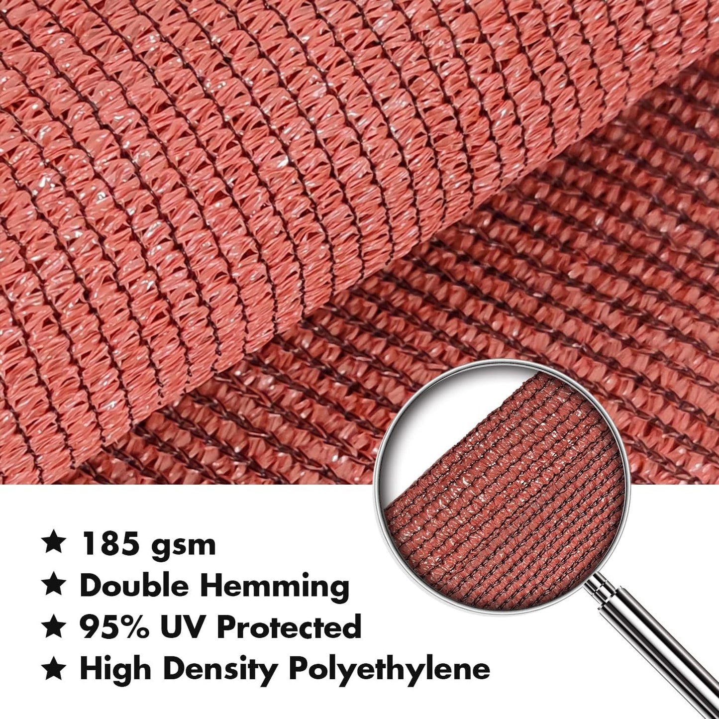 KANAGAWA 12'X14' Rust Red Custom Size Sun Shade Sail Rectangle UV Block Canopy Cover for Patio Backyard Lawn Garden Outdoor (Customized Available)