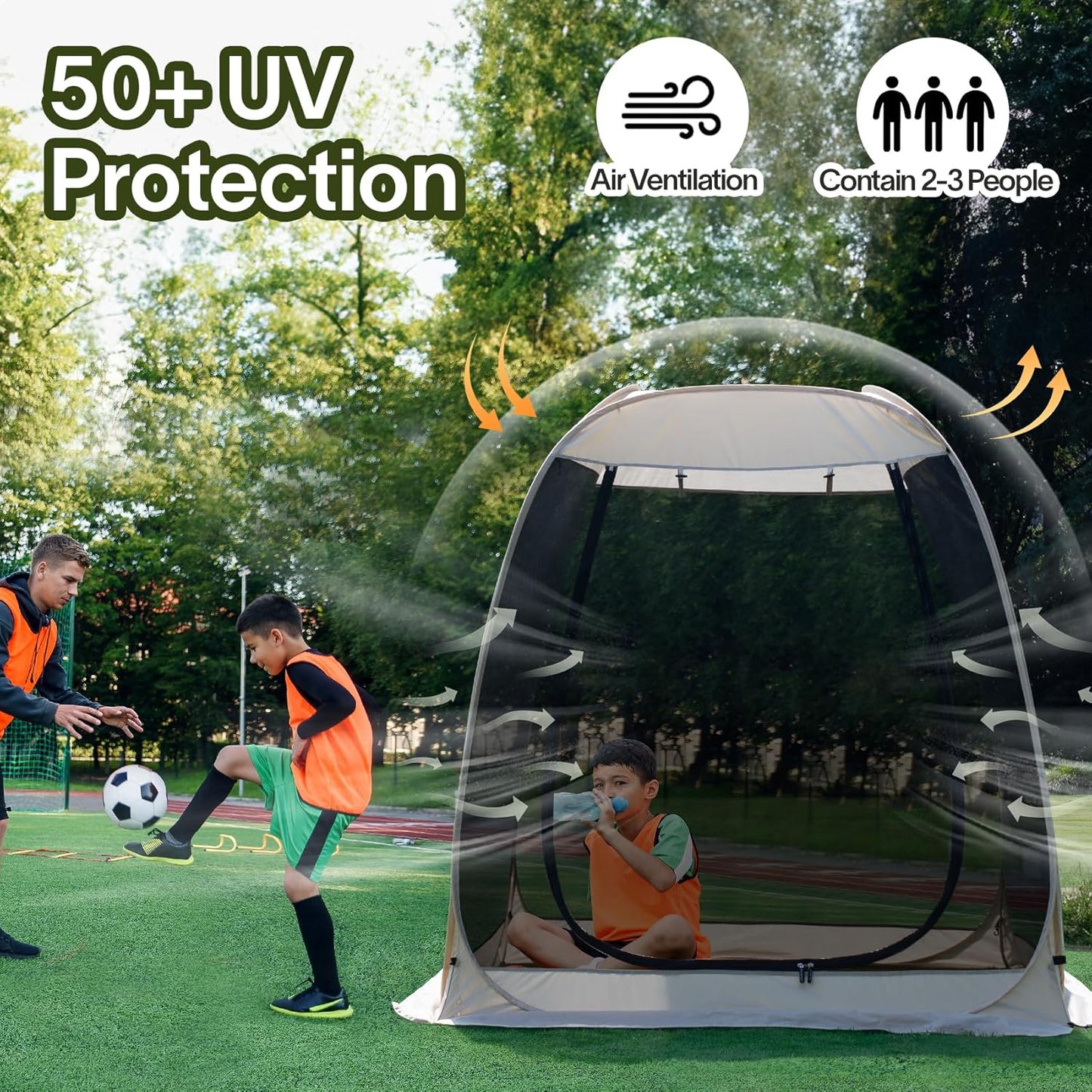 Alvantor Screen House Gazebo, 6-10-15 Person Pop Up Igloo Screened Canopy Tent with Mosquito Netting Sides, Instant UV Resistant Sun Shelter for Garden, Patio, Backyard