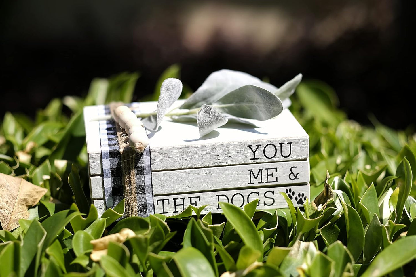 Lavender Inspired - You Me and the Dogs Dog Sign, 3 Stacked Books