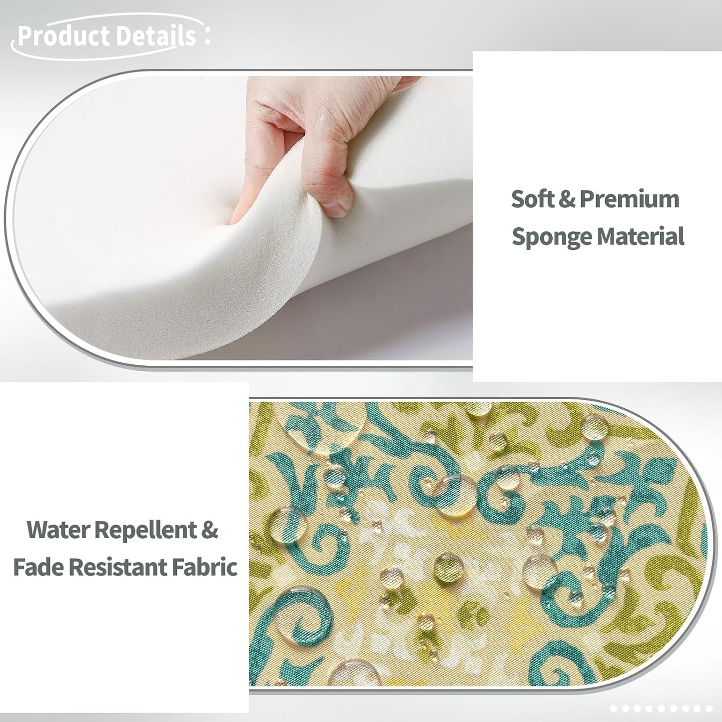 Indoor/Outdoor Chair Cushions 16x17 Inch, Patio Chair Cushions with Ties, All Weather Seat Cushions for Patio Furniture Home Garden Chair Use, Set of 2,Geometric Orange