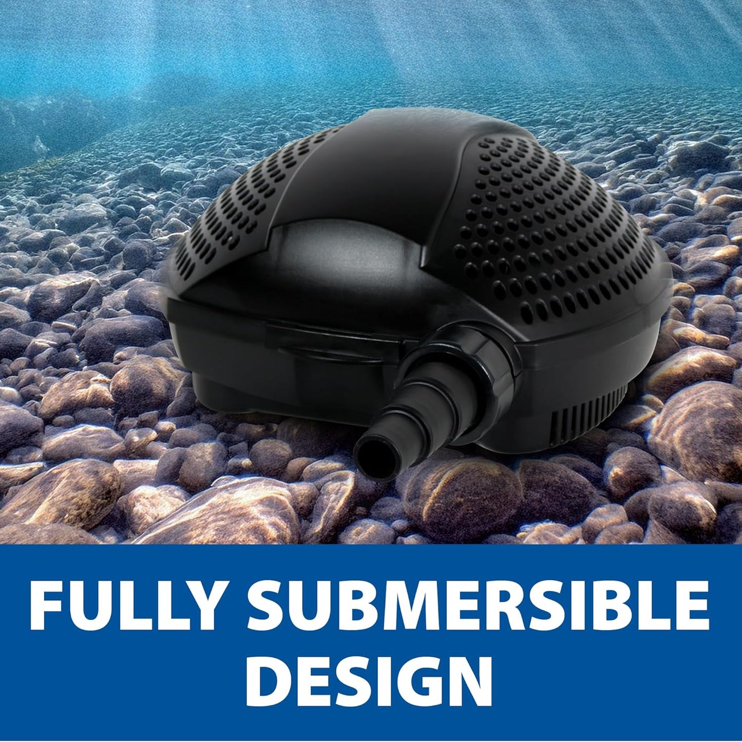 The Pond Guy SolidFlo G2 Submersible Pump for Small Ponds, Water Gardens & Waterfalls, Quiet, Durable, and Efficient Flow, Easy DIY Setup, 1250 GPH