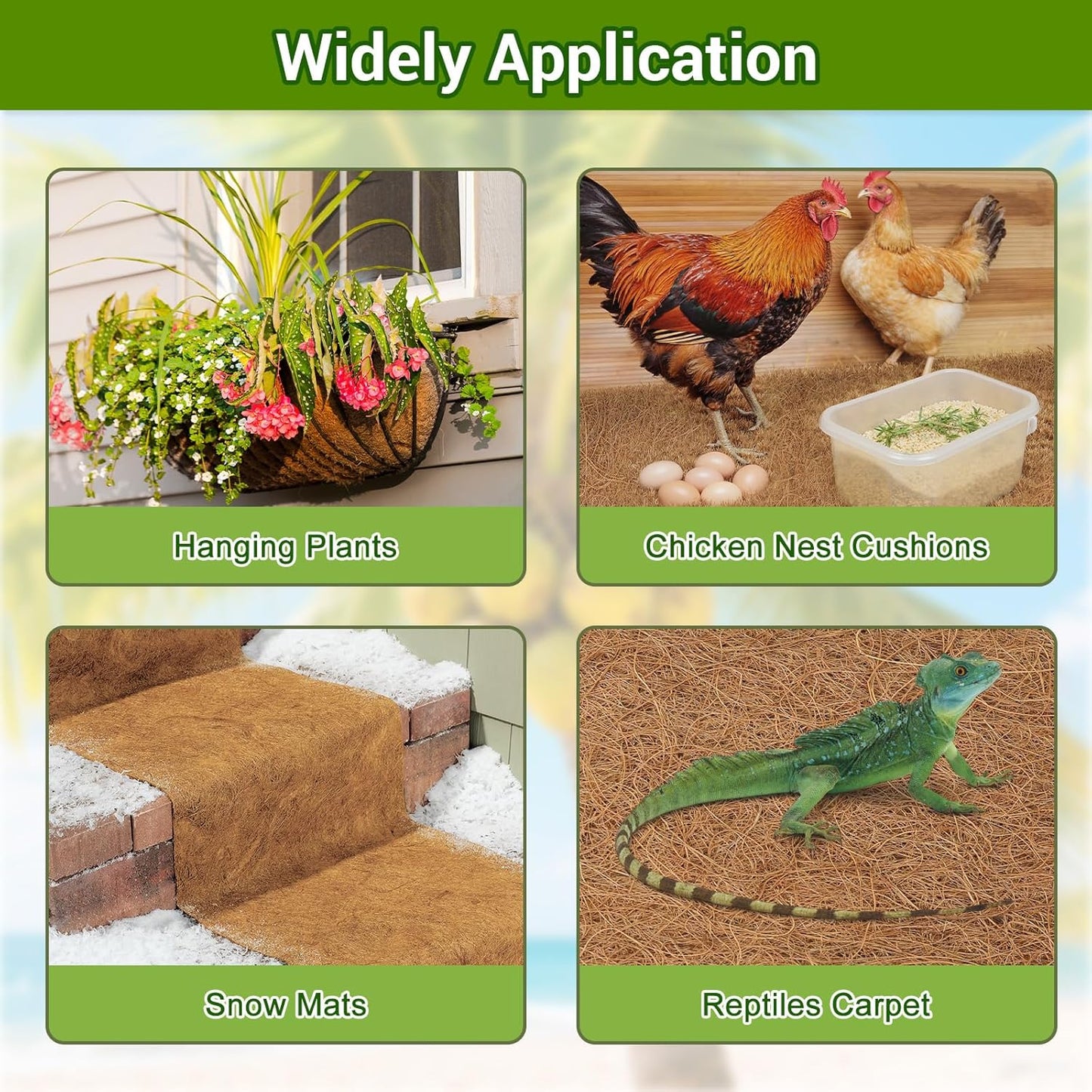 Coconut Liners for Planters 16x160 Inch, Natural Coco Liners for Planter Flower Basket, Thick Coco Fiber Mat for Garden Decoration, Hanging Basket, Animal pet pad