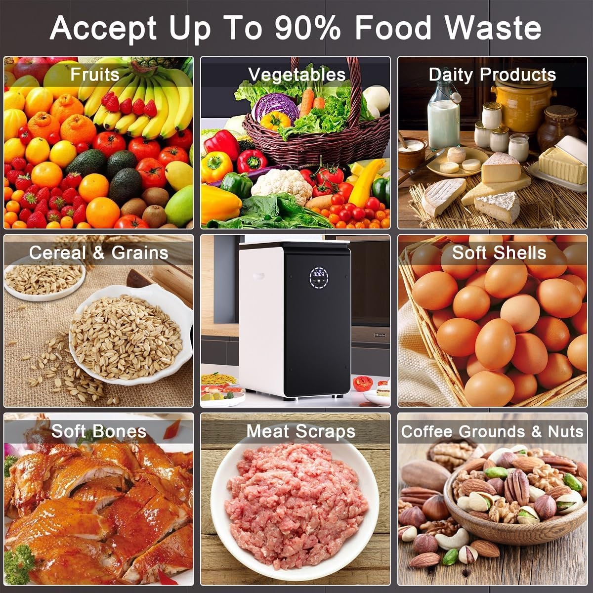 GEME | World's First Bio Smart Electric Composter Kitchen, Turn Food Waste into Real Organic Compost No Dehydration - 19L Food Cycler Compost Machine with Electric Compost Bin…