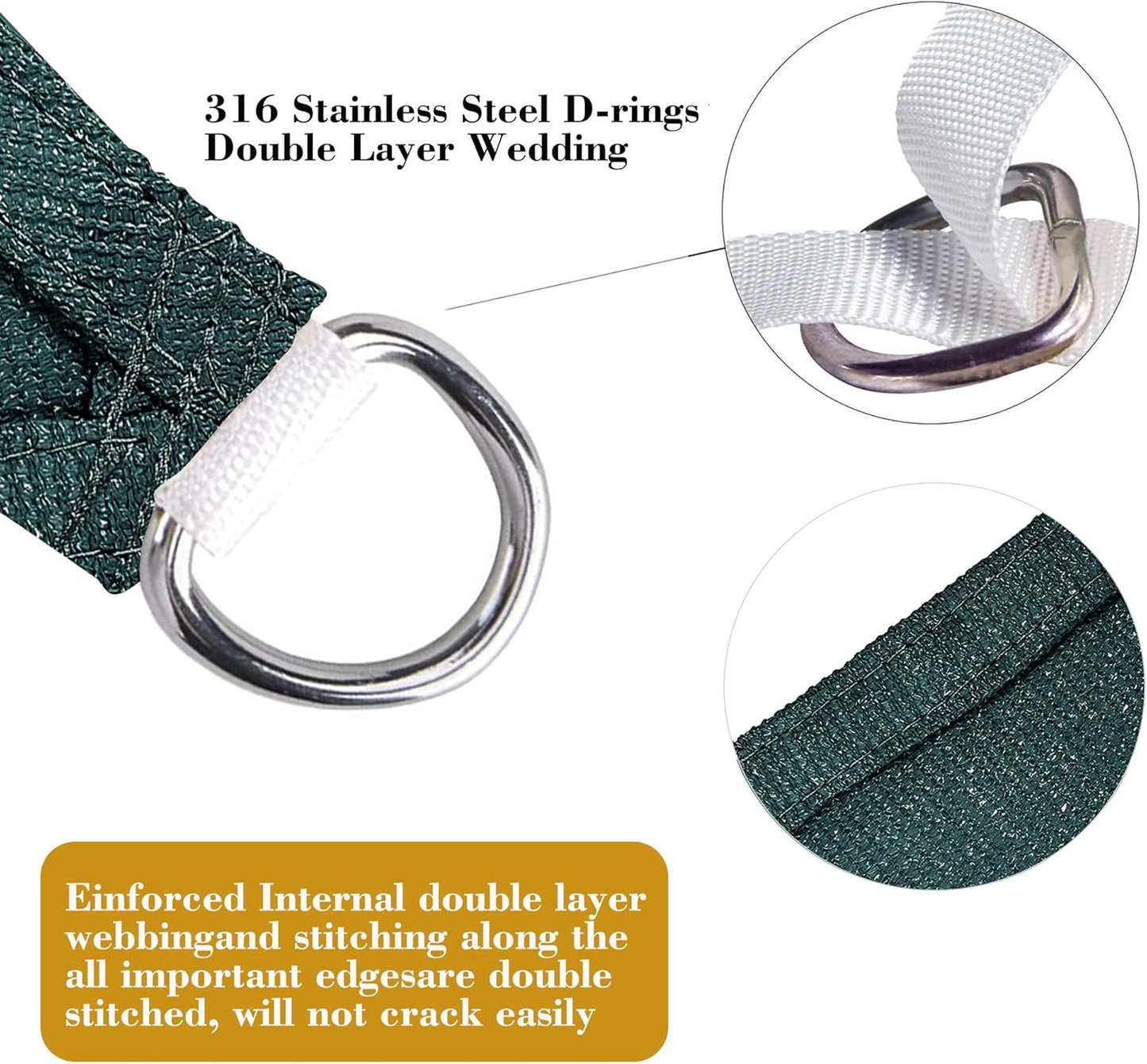 8' x 8' Green Square Sun Shade Sail SSP1212 Canopy Durable Fabric UV Block Awning We Make Custom Orders