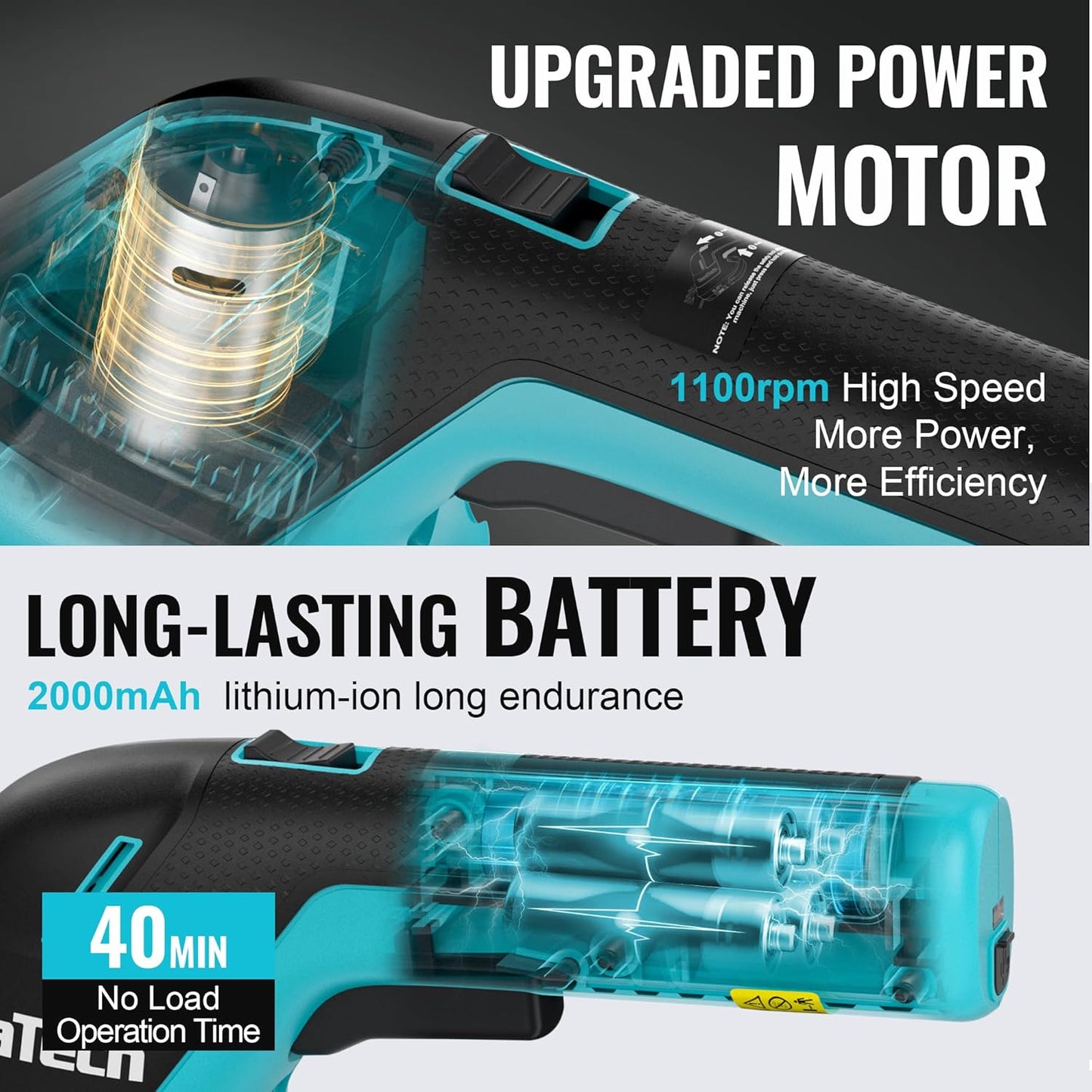 DURATECH Cordless Hedge Trimmer, 3.6V 2-in-1 Handheld Rechargeable Grass Trimmer & Hedge Shears with USB Type-C Cable, Built-in Li-ion Battery, Electric Shrub & Grass Shears for Garden, Yard and Lawn