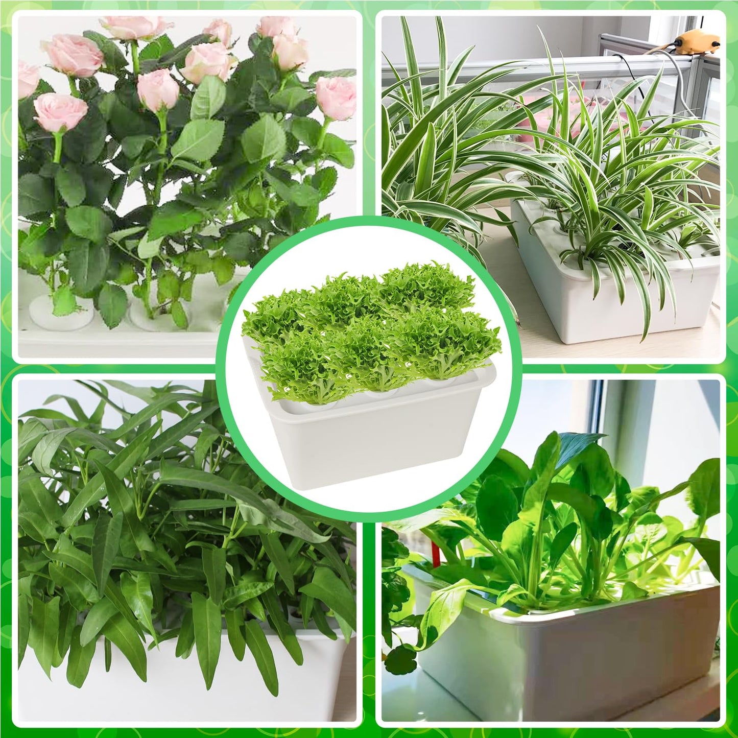 Hydroponics Grower Kit DIY Self Watering Indoor Hydroponics Tools Hydroponic System Planting Container Include Aquarium Air Pump Buoy Planting Box