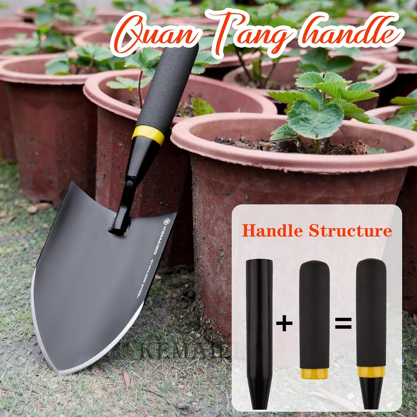 Heavy Duty Stainless Steel Garden Trowel and Shovel, Easy Digging and Weeding, Durable Garden Tools for Gardening and Planting
