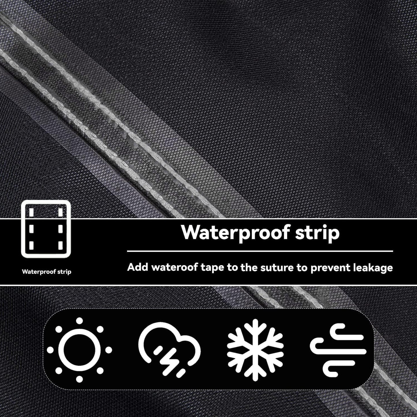 Outdoor Bar Cover Heavy Duty Waterproof Cover for Wicker with 54 inch Outdoor Utility Cart and Storage Cabinet Black