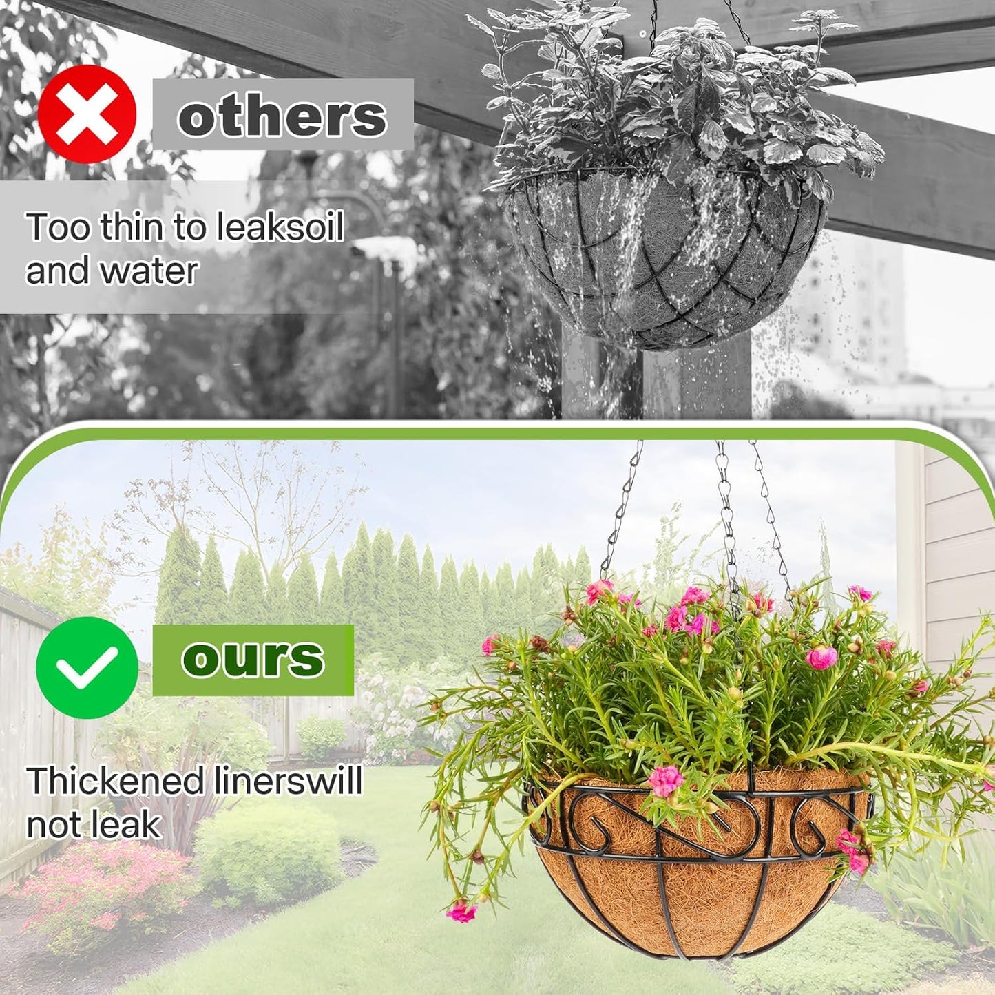 Coconut Liners for Planters 16x120 Inch, Natural Coco Liners for Planter Flower Basket, Thick Coco Fiber Mat for Garden Decoration, Hanging Basket, Animal pet pad