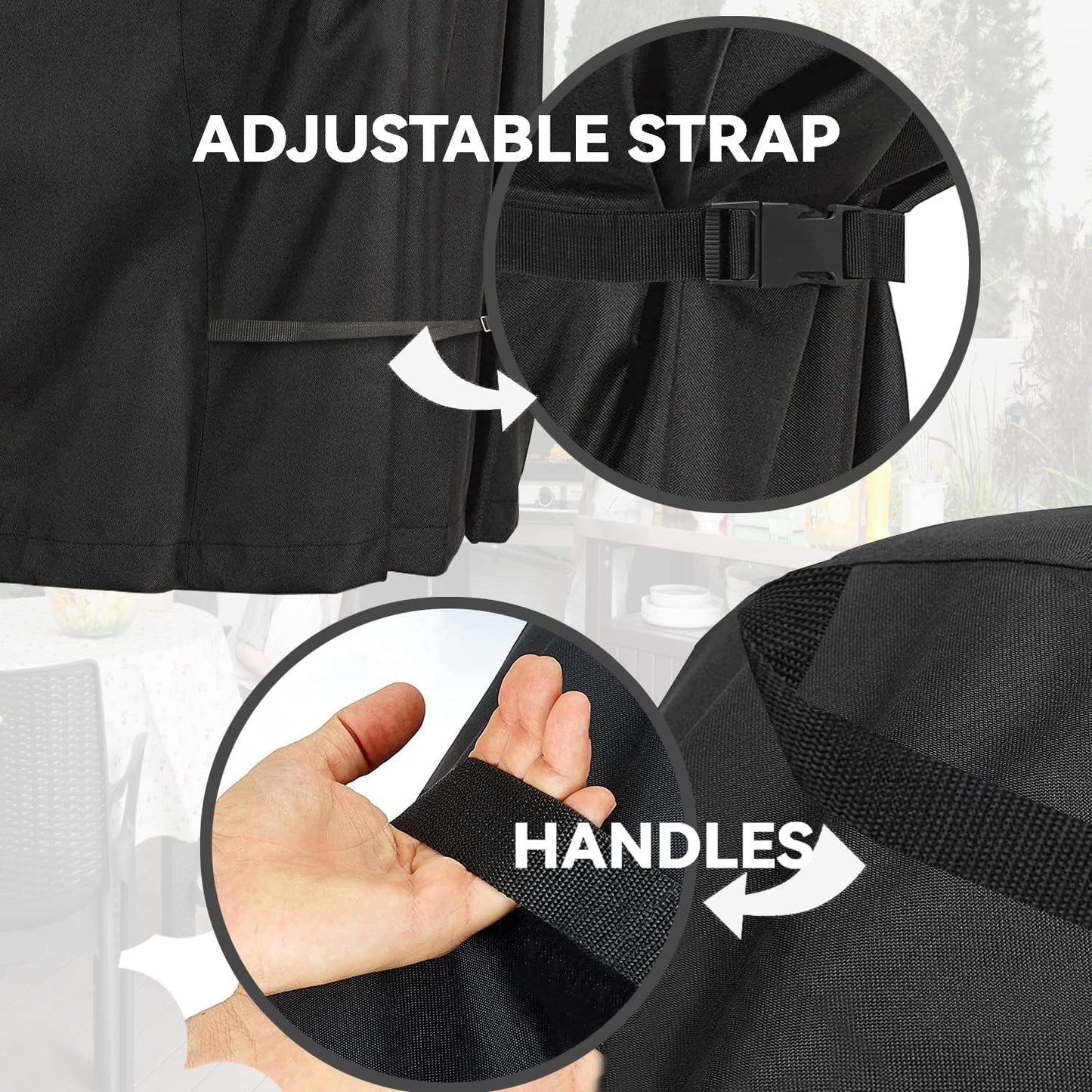 Stainless Steel Table Cover - Heavy Duty Waterproof Cover for 60 x 30 Inches Metal Prep Table, Compatible with 60 inch Outdoor Utility Cart and Storage Cabinet Black