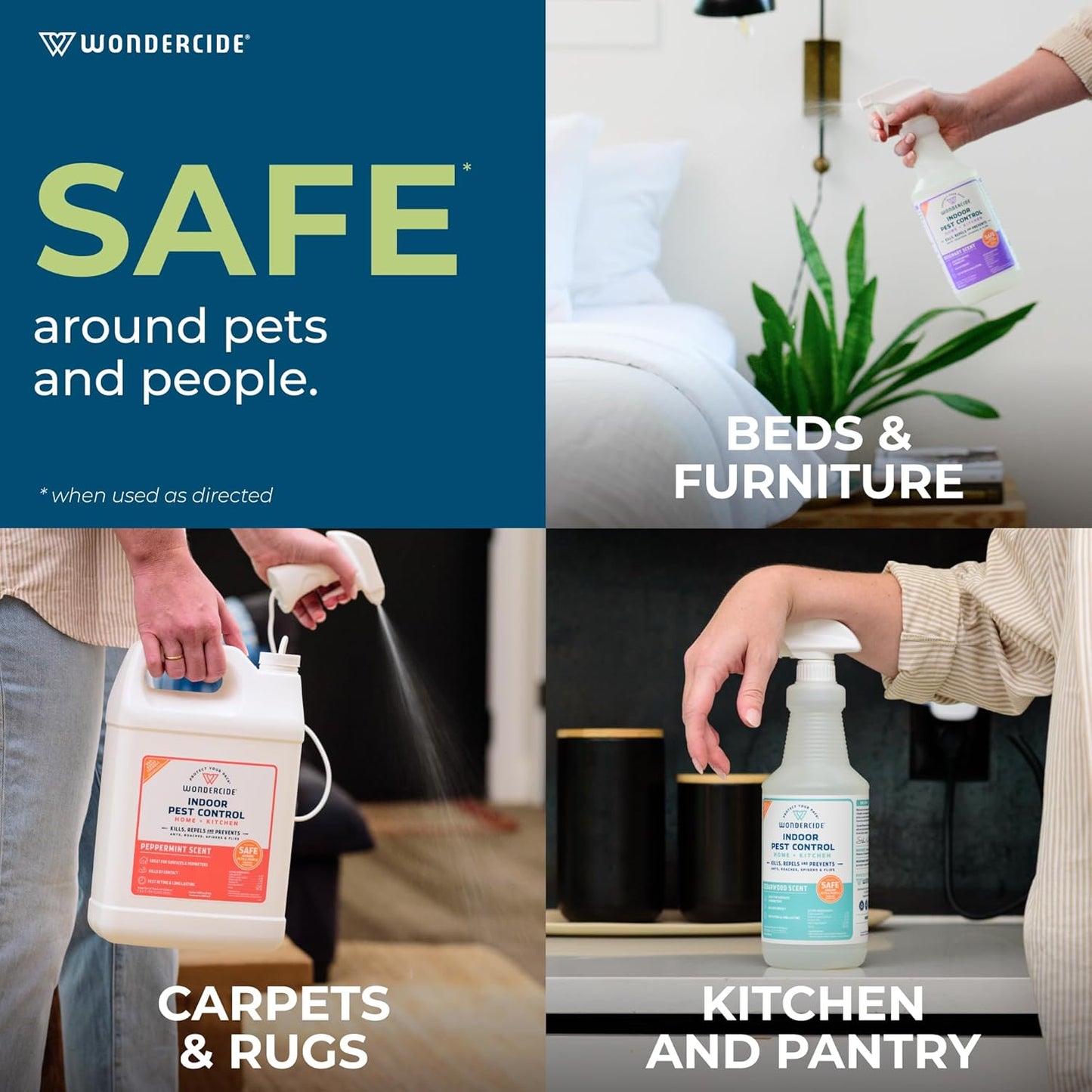 Wondercide - Indoor Pest Control Spray for Home and Kitchen - Ant, Roach, Spider, Fly, Flea, Bug Killer and Insect Repellent - with Natural Essential Oils - Pet and Family Safe — Cedarwood 32 oz