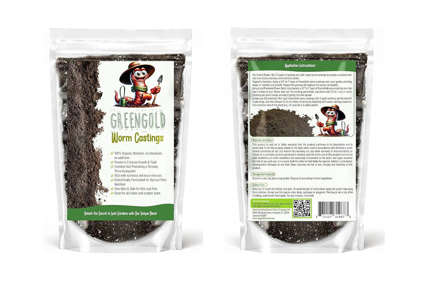 Organic Worm Castings Premium Worm Castings Fertilizer for Nutrient-Rich Soil and Healthy Growth (1 Quart)