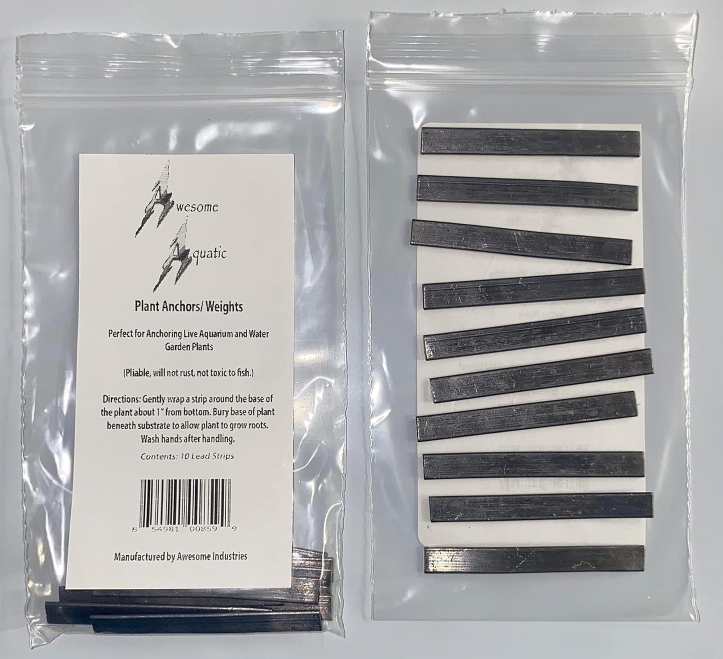 Awesome Aquatic Plant Anchors/Weights Strips Lead Ribbon Live Plants Weight Anchor Aquarium (10 Pack Strips)