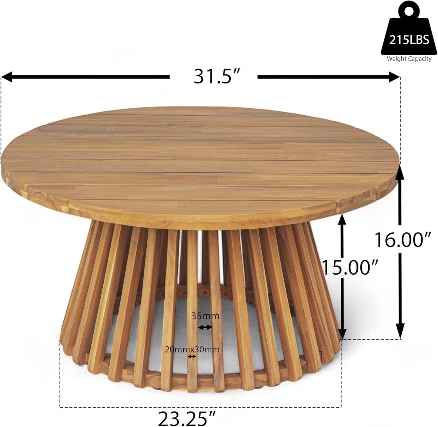Christopher Knight Home Claremont Patio Sofa and Coffee Table Set, 2 Piece Outdoor Patio Furniture Set with Cushion, Acacia Wood 3 Seater Outdoor Sofa Daybed and Coffee Table Set, Teak+Light Grey