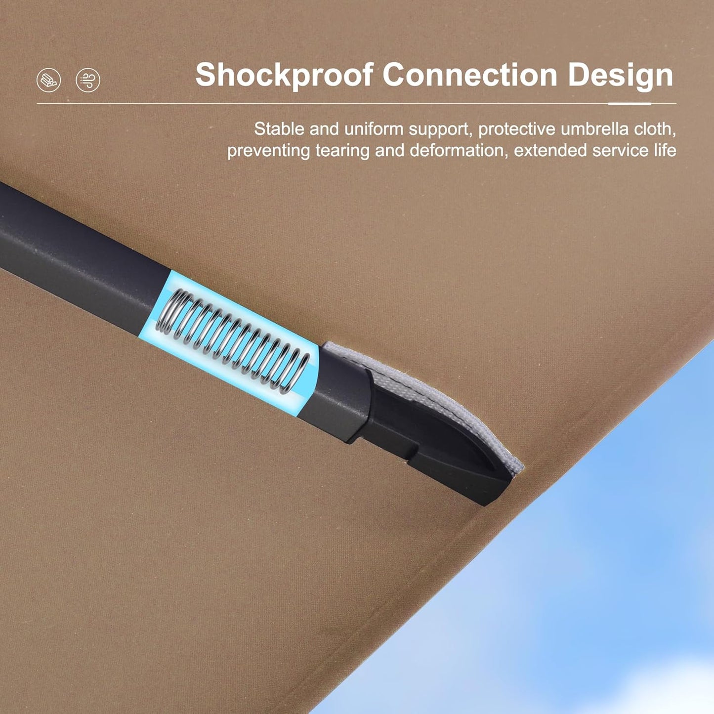 PURPLE LEAF 10FT Cantilever Outdoor Umbrellas Large Patio Umbrella Hanging Double Top Square Offset Umbrella with 360°Rotation Tilting Umbrella Outdoor Patio, Taupe