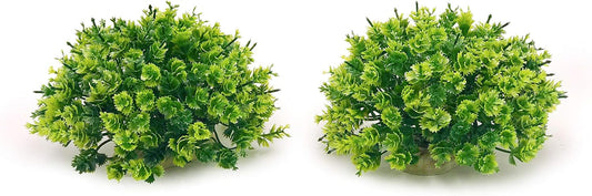 BEGONDIS 2Pcs Aquarium Decorations Fish Tank Artificial Green Water Plants Made of Soft Plastic
