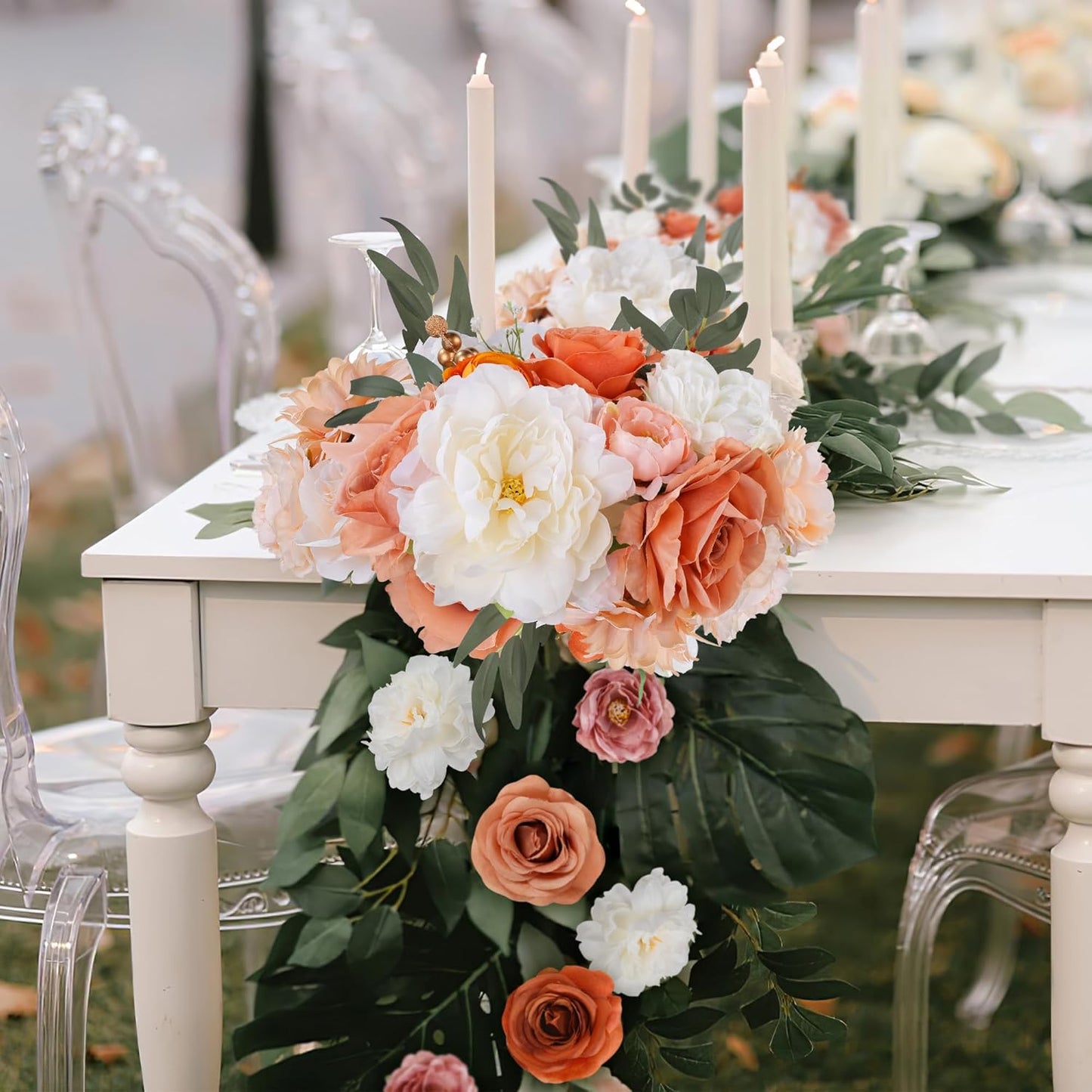 AGIRL Rose Artificial Flowers Combo Fake Flowers Rose Silk Flowers with Stems for DIY Wedding Bouquets Centerpieces Arrangements Table Decor Bridal Baby Shower Party Home Fall Decor (Champagne)