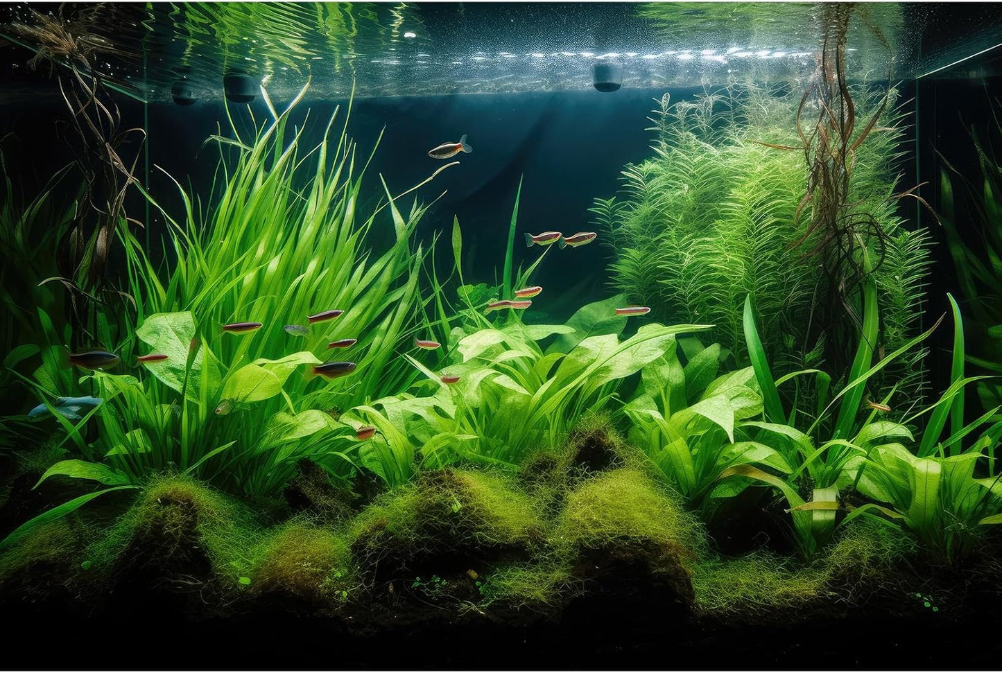 Aquarium Background Diverse Aquatic Plants Seagrasses Terrarium Background Redwood Root Lush Green Underwater Plants Tropical Style Fish Tank Background Under The Sea Aquarium Backdrop Vinyl 36x24in