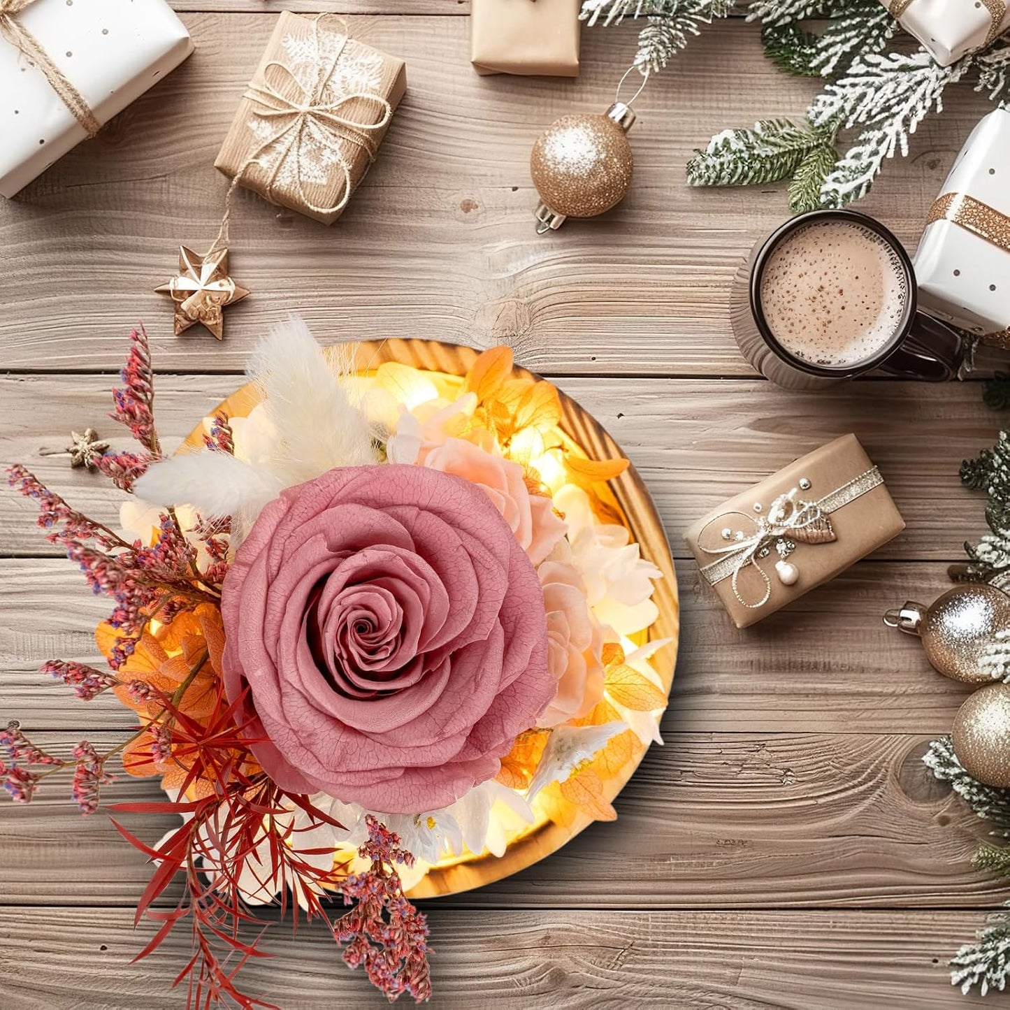 Flowers, Roses Gift – Fresh & Preserved Roses That Last Forever – Delivery to Show Love – Ideal Birthday Gift for Women, Unique for Mother’s Day & Christmas – Long-Lasting Forever Flowers