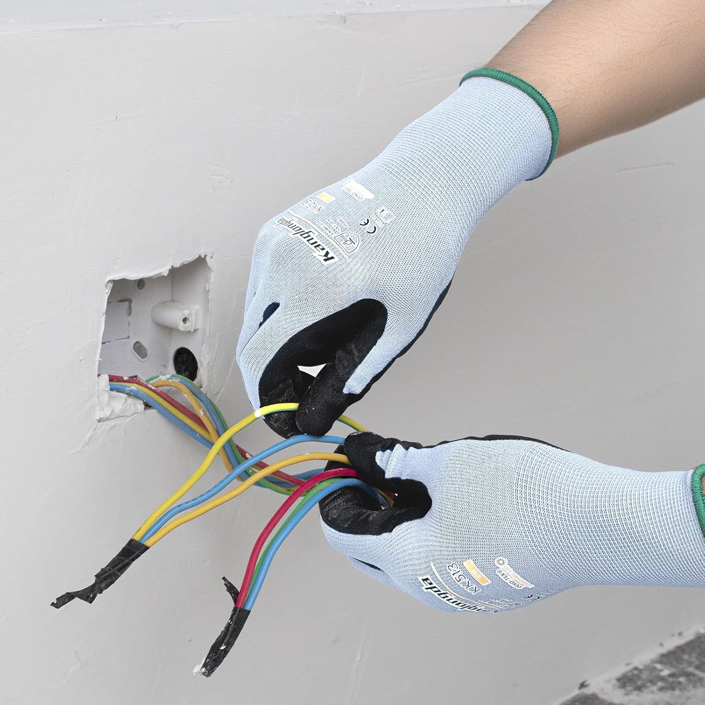 3-Paris XL Work Gloves for Men and Women, Nitrile Coated Safety Protective Gloves with Grip, Ideal for Gardening, Warehouse, Mechanic, Light Duty Construction Work