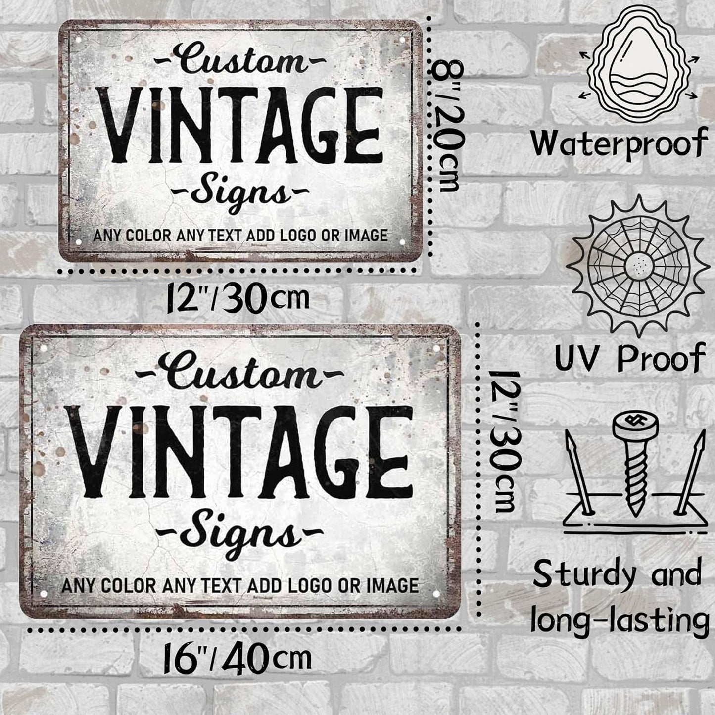 D-Story Personalized Metal Sign, 12.0 inches x 8.0 inches, Modern Decorative Signage, Custom Text, Rust and Fade Resistant, Office, Home, Delivery Signs