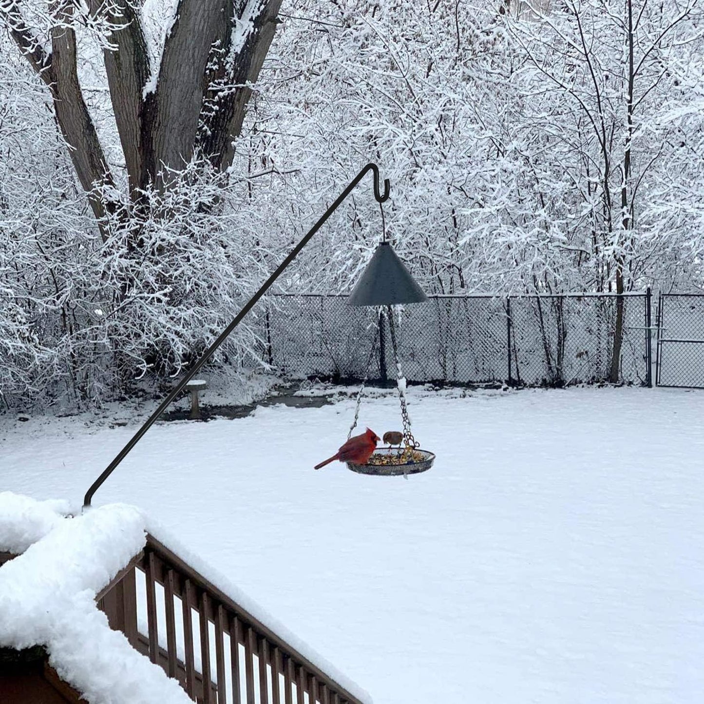 ERYTLLY Extended Reach Deck Hook Wall Pole Wall Mounted Deck Hook Extensible and 43 inch Wall Bracket for Hanging Bird Feeder,Plants,Wind Chimes,Lanterns 2 Packs