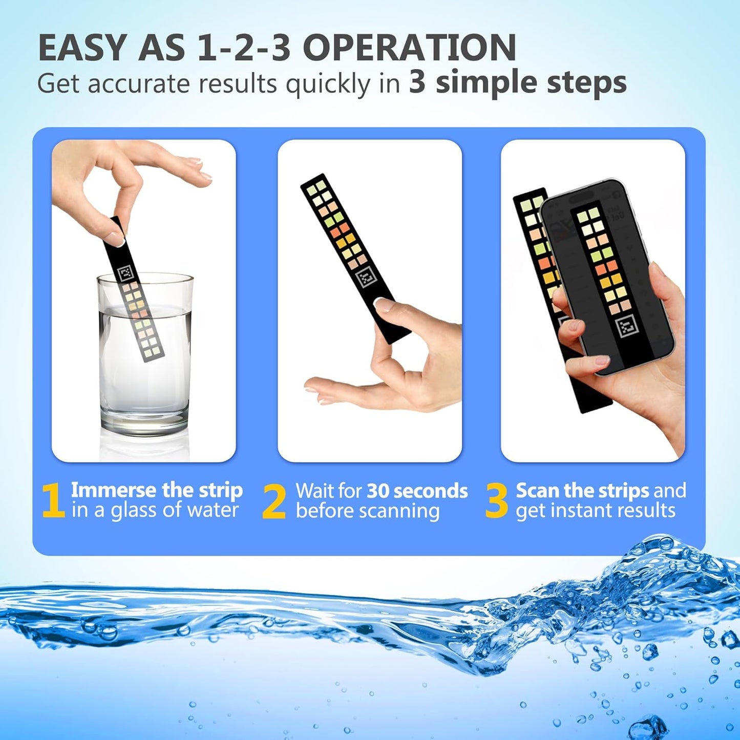 Mobile App Water Test Kit–20-in-1 Home Water Testing Strips, Pools, Hot Tubs, Aquarium, Drinking Water & Well Water Test for pH, Hardness, Lead, Iron, Chlorine, Nitrate, Fluoride, Mercury
