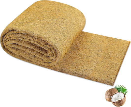 Coco Liner Roll 24x160 Inch, Natural Coconut Liners for Planter Flower Basket, Thick Coco Fiber Mat for Hanging Basket, Garden Decoration, Animal Pet Pads, Reptile Carpet