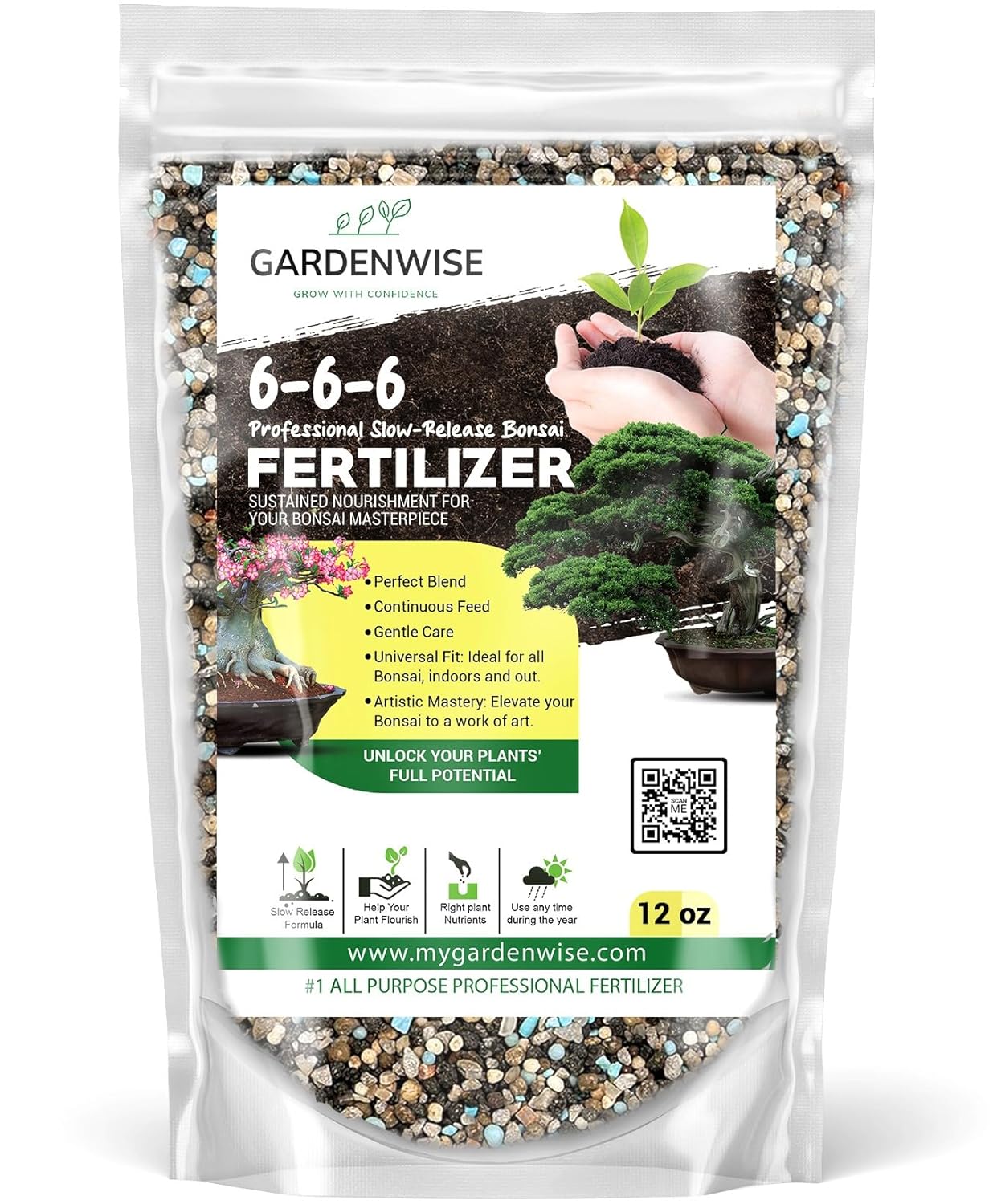 Bonsai Fertilizer Pellets – Slow-Release Bonsai Tree Fertilizer & Food for Compact Growth, Dense Branching & Healthy Roots | Ideal for All Bonsai & Money Tree (12 OZ)