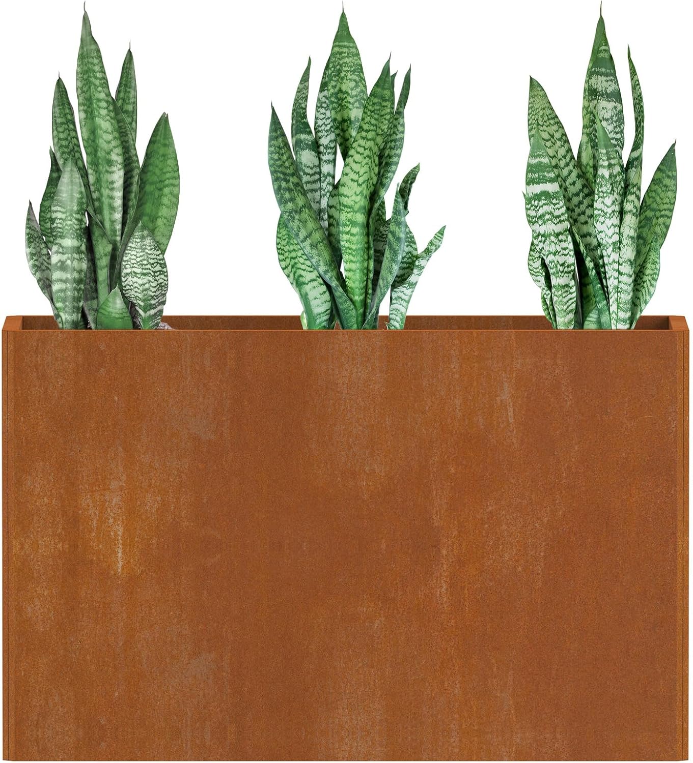 Cor Ten Steel Planters – 32x12x24H Inch Rectangular Planter Box | Weather-Resistant Design for Garden, Patio, or Porch (Rustic)