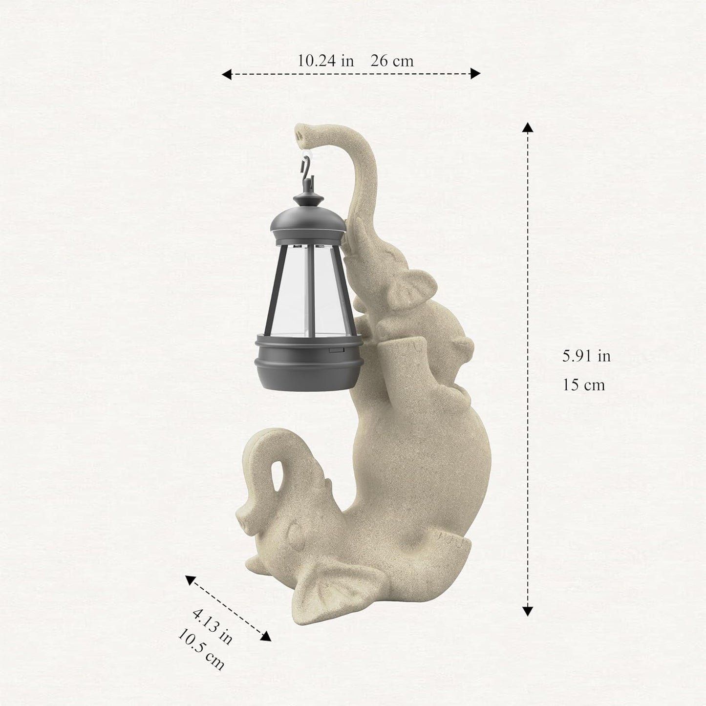 Solar Garden Statue 10 Inch Elephant Decor for Outside Yard Decoration Outdoor Unique Housewarming Gardening Birthday Gifts for Women Grandma