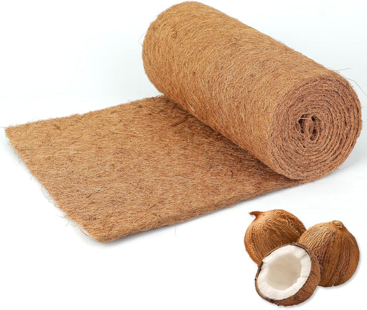Coconut Liners for Planters 16x160 Inch, Natural Coco Liners for Planter Flower Basket, Thick Coco Fiber Mat for Garden Decoration, Hanging Basket, Animal pet pad