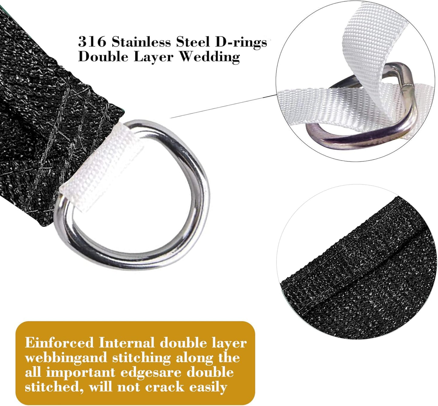 6' x 22' Black Rectangle Sun Shade Sail SSP1212 Canopy Durable Fabric UV Block Awning We Make Custom Orders