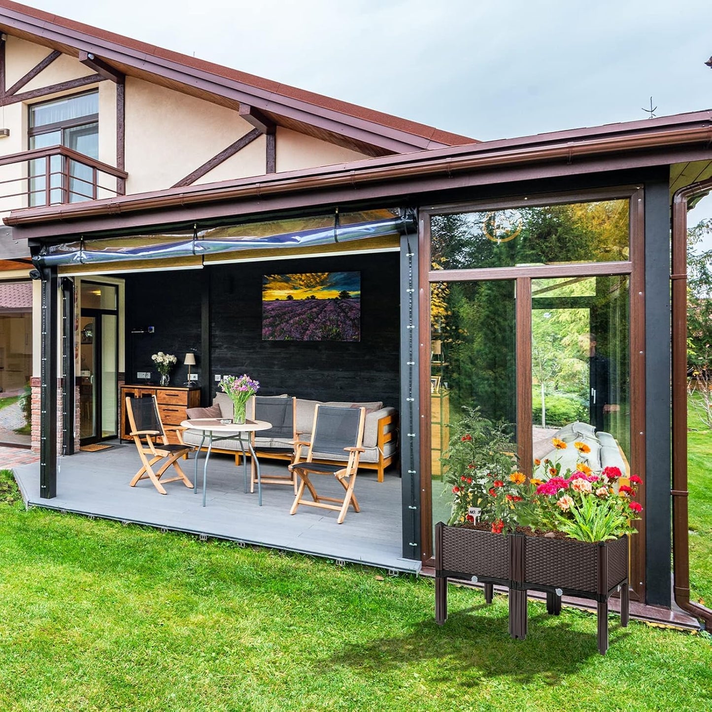 Raised Garden Bed with Legs Planters for Large planters Outdoor Plants Elevated Plastic Garden Planter Boxes Plant pots for Patio Backyard Porch Deck to Planting Flowers Vegetables and Herbs…