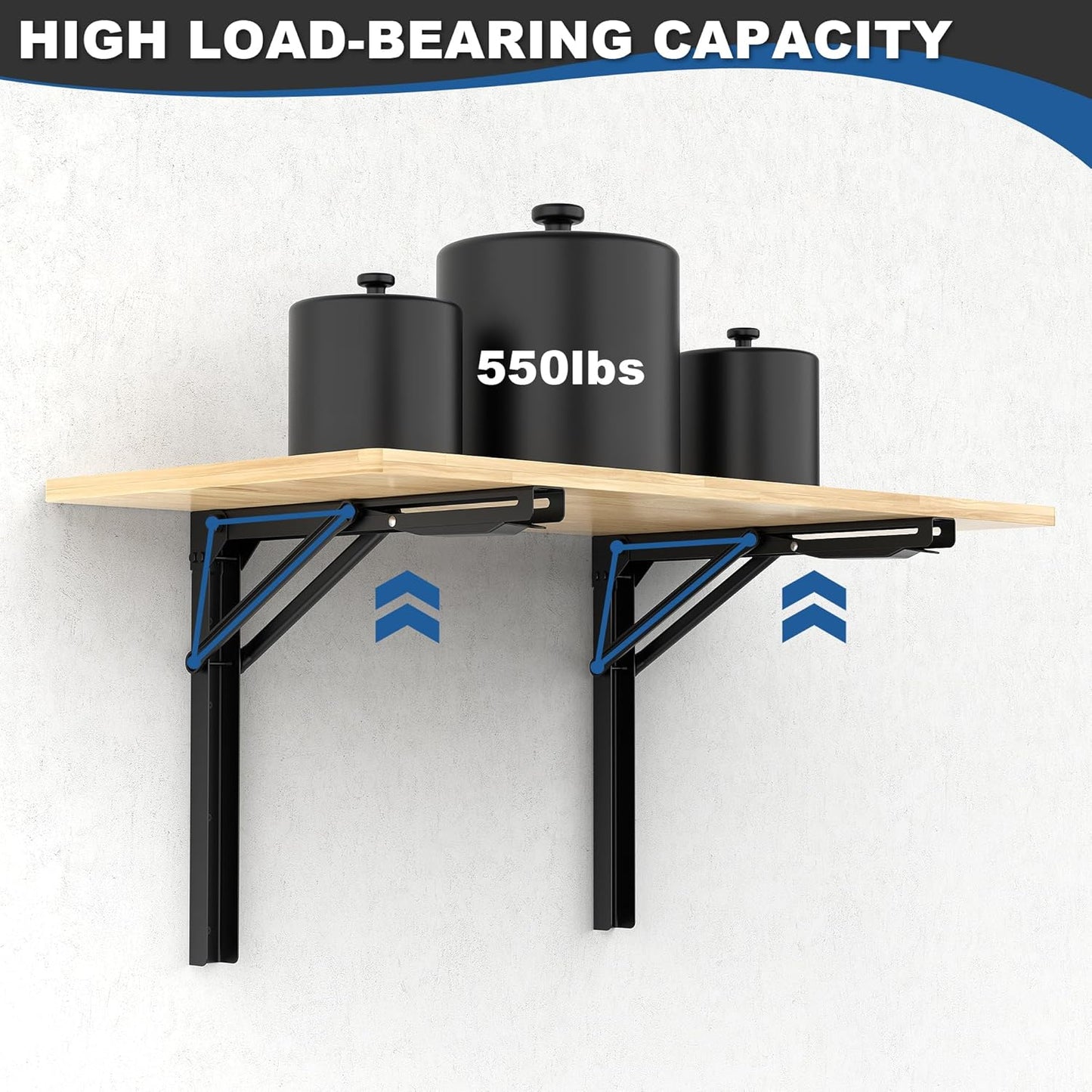 Ultrawall Wall Mounted Workbench with Pegboard, Folding Down Work Table Metal Pegboard Wall Organizer for Garage, Workshop, 48”X24”
