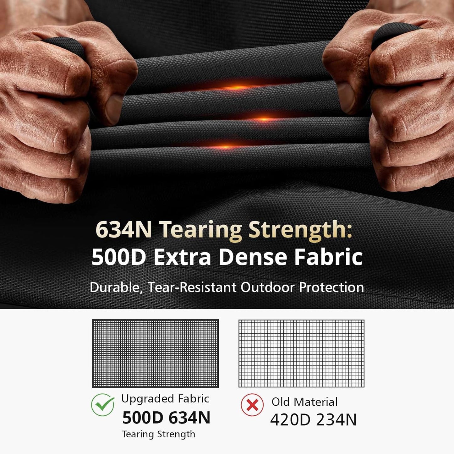 QH.HOME Winter Pyramid Heater Covers, [2025 Upgraded Tear-Resistant Fabric] Waterproof with Robust Zipper ,Dustproof/Wind/Sunlight/Snow-Resistant, 90"H x 23"D x 23"B, Black