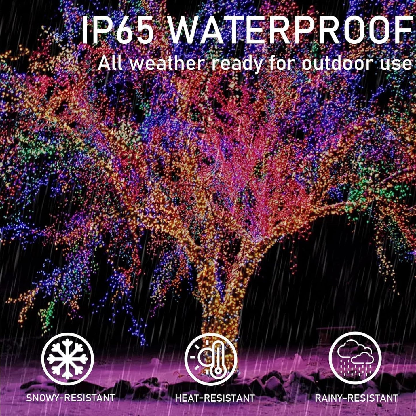 Multicolor Solar String Lights Outdoor Waterproof 2PK 200LED 66FT Twinkle Lights Auto On/Off Solar Powered LED Fairy Light Green Wire with 8 Modes for Christmas Tree Party Decorations (Multicolor)