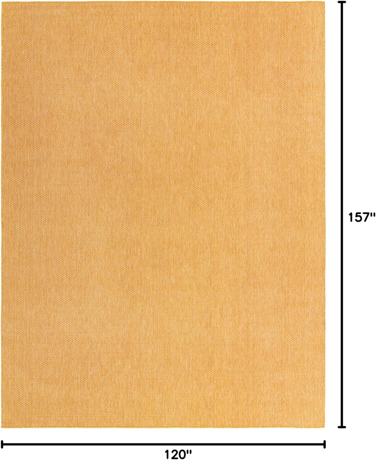 Unique Loom Collection Casual Transitional Solid Heathered Indoor/Outdoor Flatweave Area Rug (10' x 13' 1" Rectangle, Corn Harvest Yellow)