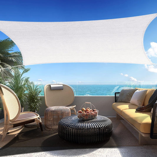 11' x 17' White Rectangle Sun Shade Sail SSP1212 Canopy Durable Fabric UV Block Awning,We Make Custom Orders