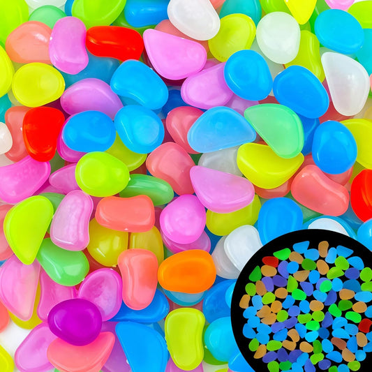 3.5LB 25-27mm Glowing Rocks Luminous Pebbles Glow in The Dark Rocks Luminous Stones for Driveway Walkway Potted Plants Fish Tank