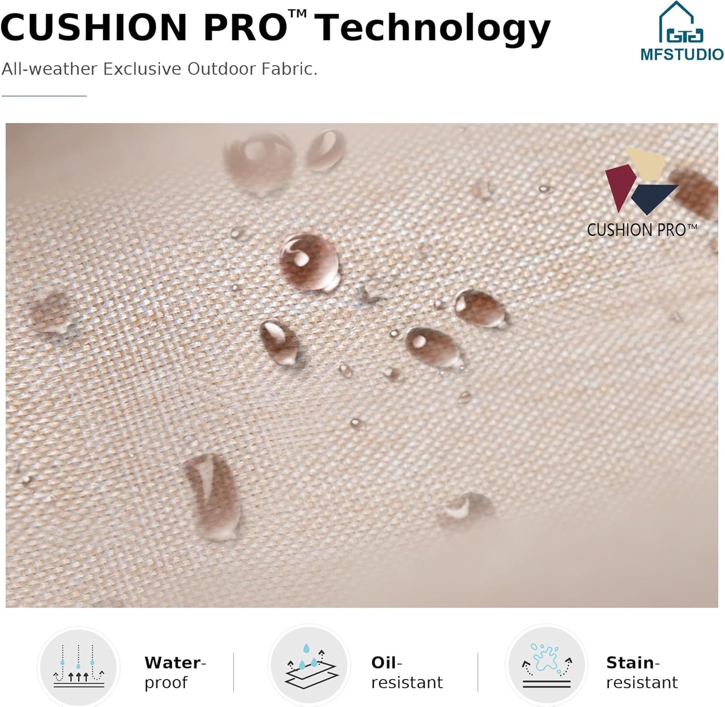 MFSTUDIO 5 Pieces Large Patio Sofa Conversation Set with 28 Inch Propane Fire Pit Table, Metal Outdoor Sectional Furniture with Thick Cushion Motion Chairs Gas Fire Pit