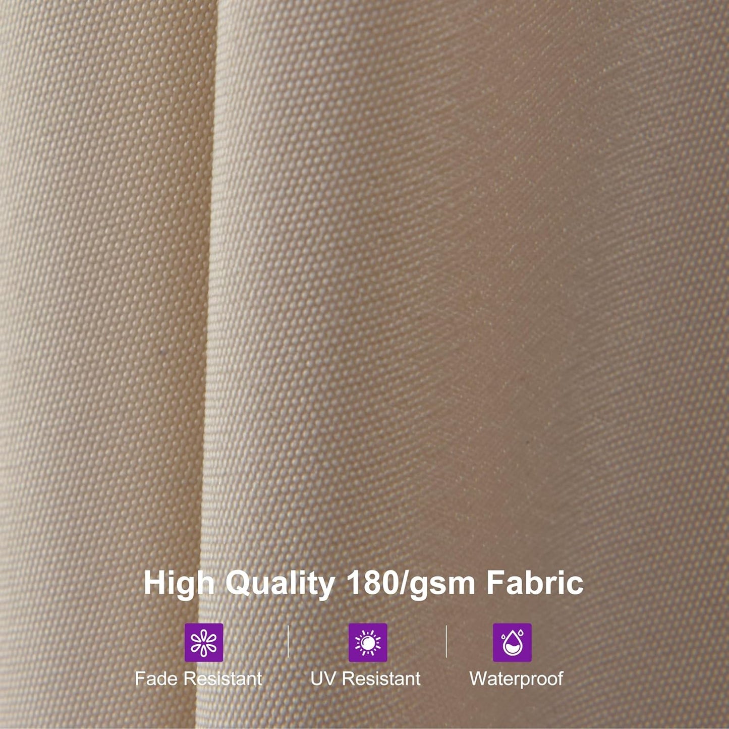 PURPLE LEAF 14ft Patio Market Umbrella Outdoor Double-Sided Umbrella with Base and Crank Rectangle Table Umbrella for Pool Deck Garden, Khaki