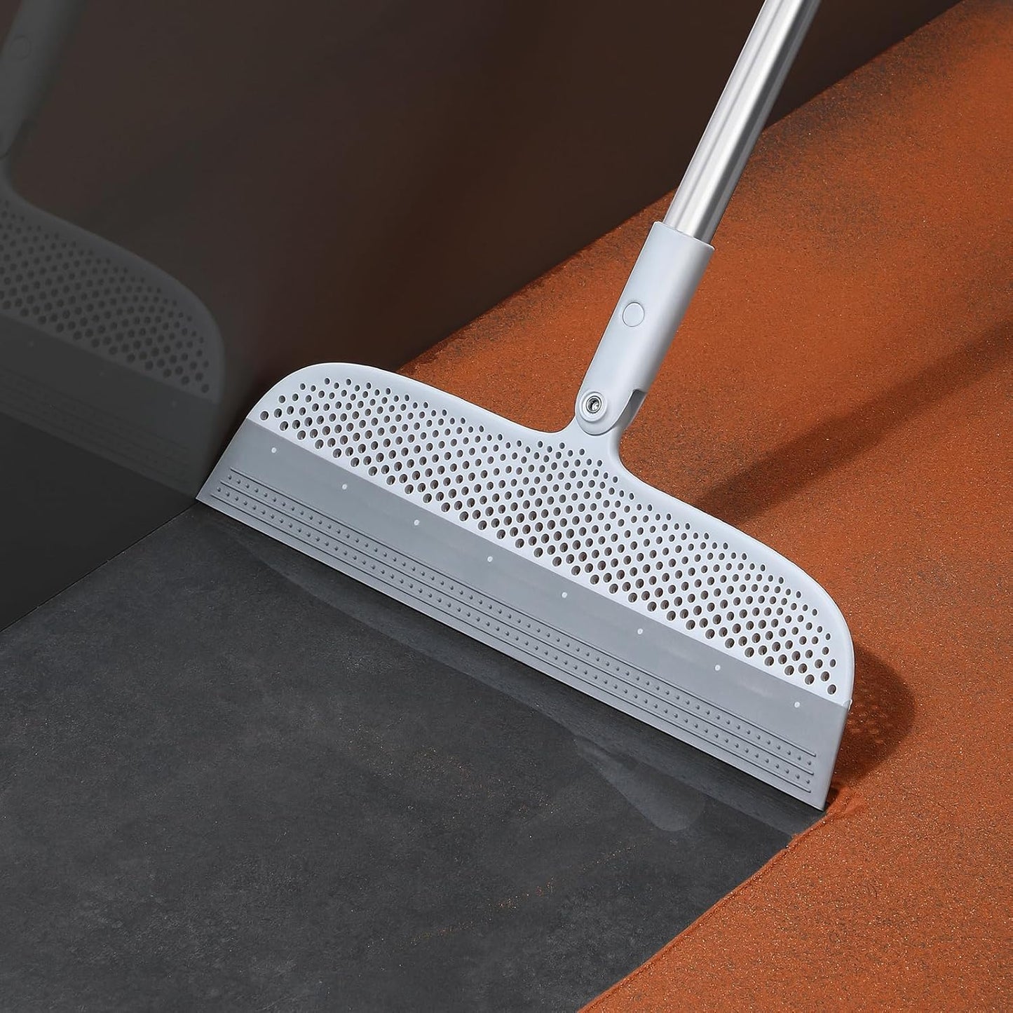 Magic Broom Floor Squeegee Pet Hair Remover, Silicone Squeegee Broom for Floor, 51.77" Long Handle for Carpet, Bathroom Tile, Hardwood, Fur,Garage, Liquid Spills, Fine Dust