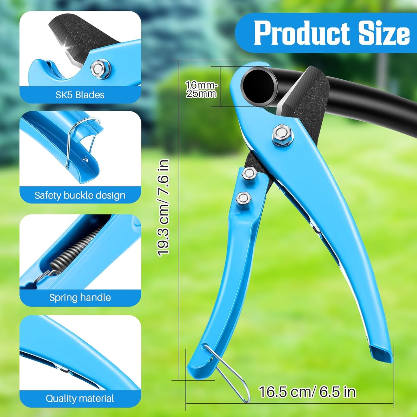 Feekoon Drip Irrigation Punch Hole Tubing Cutter Tools with Barbed Connectors, 2-in-One Drip Tubing Hole Punch for 1/4 Inch Fitting 16 20 25 mm PE Pipe and Emitter(345 Irrigation Plugs)