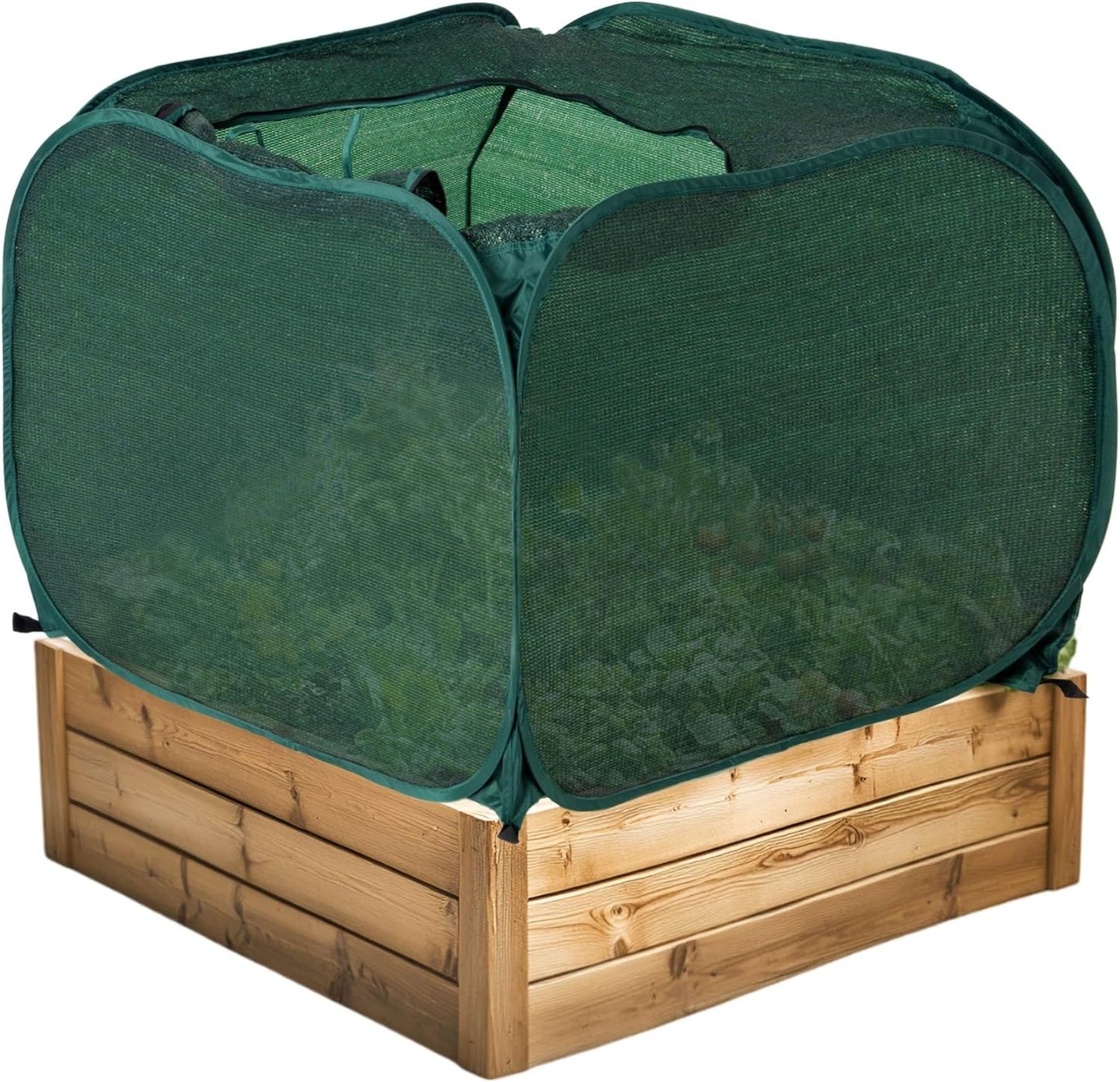 Porayhut Pop up Sunshade Cloth,Pack of 2,Easy Open Crop Shade Net UV Resisitant Plant 80% Sunblock Net for Plant Mini Flower Pot with Stakes