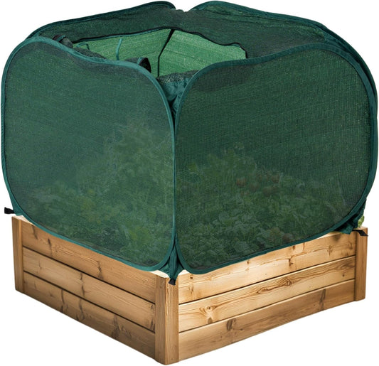 Porayhut Pop up Sunshade Cloth,Pack of 2,Easy Open Crop Shade Net UV Resisitant Plant 80% Sunblock Net for Plant Mini Flower Pot with Stakes