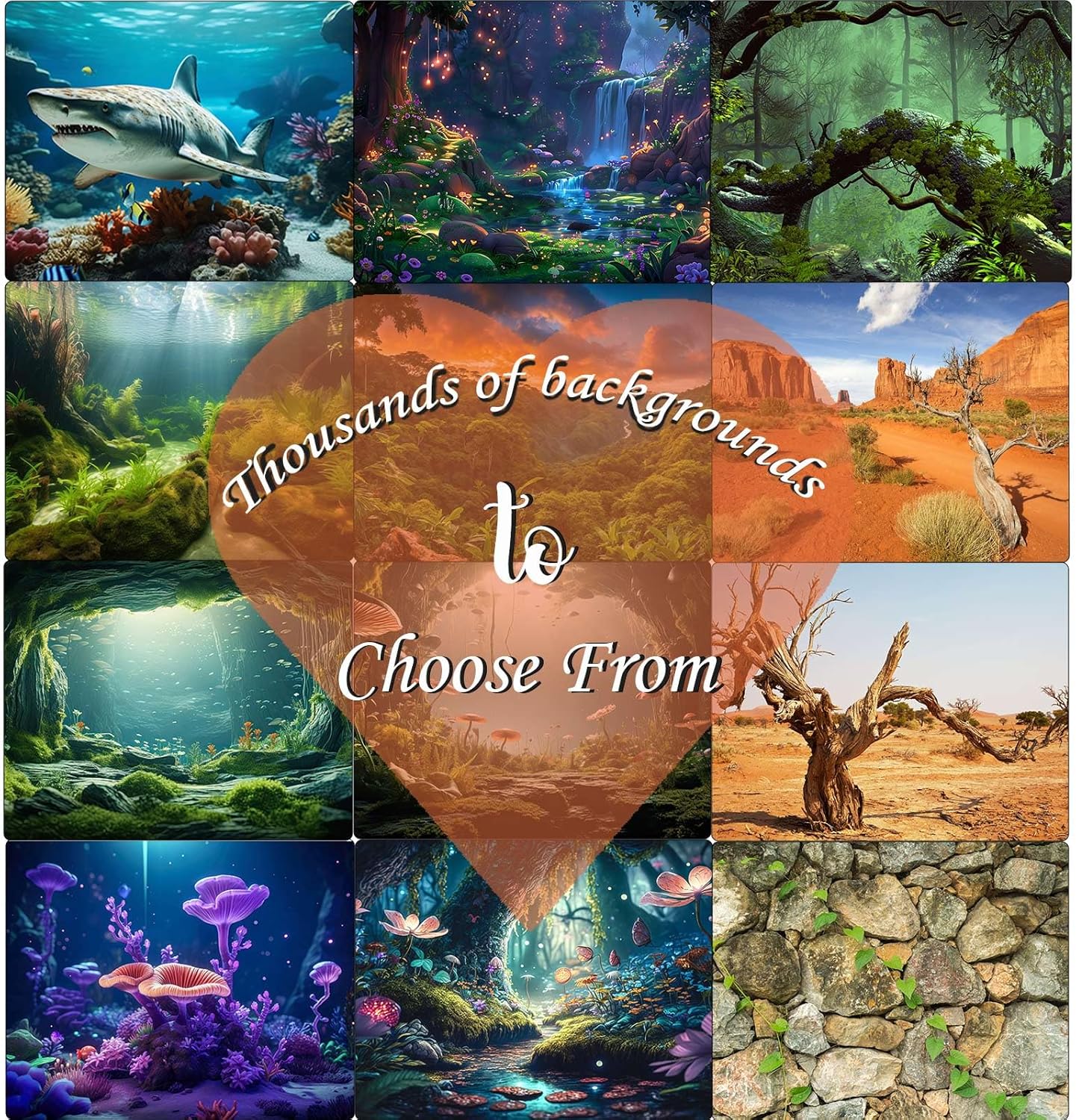 Underwater Aquarium Background Corals and Tropical Fish Terrarium Backdrop Rock Aquatic Plants Sunlight Rays Fish Tank Background Tank Aquarium Wallpaper Poster Decor 24x12in