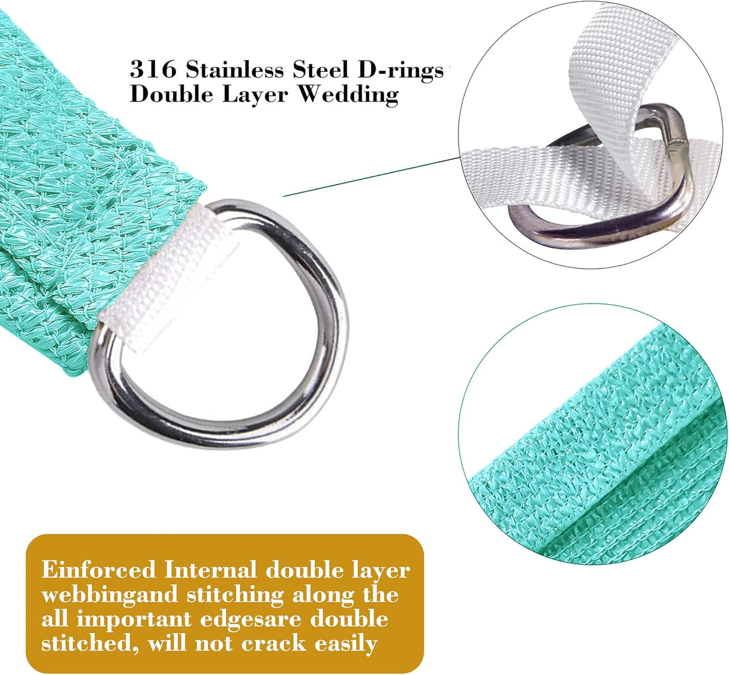 10' x 20' Turquoise Rectangle Sun Shade Sail SSP1212 Canopy Durable Fabric UV Block Awning,We Make Custom Orders