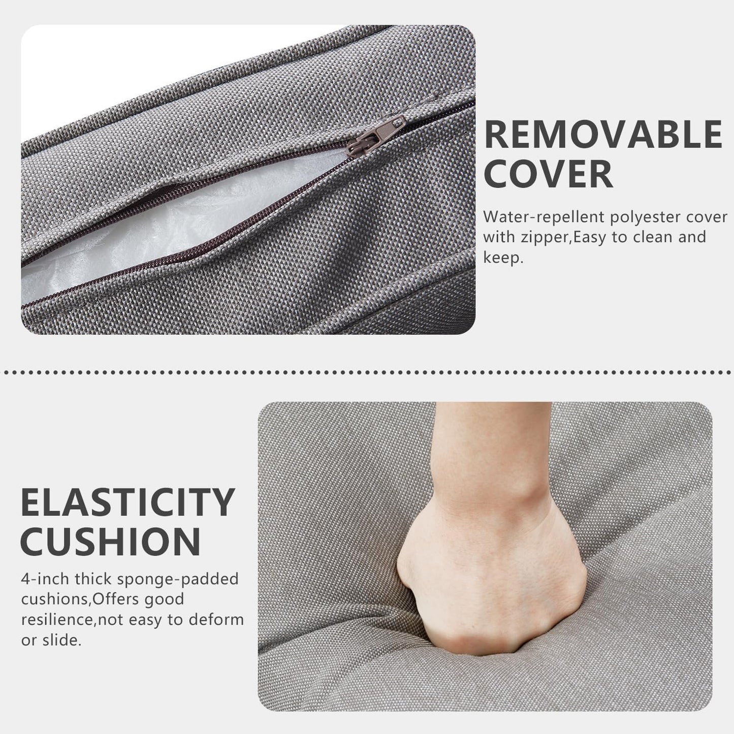 HUMMUH 9 Piece Patio Furniture Set PE Wicker Outdoor Sectional Sofa and Patio Swivel Chairs Outdoor Chairs Storage Box Ottomans for Porch,Garden,Backyard,Deck(Brown/Grey)