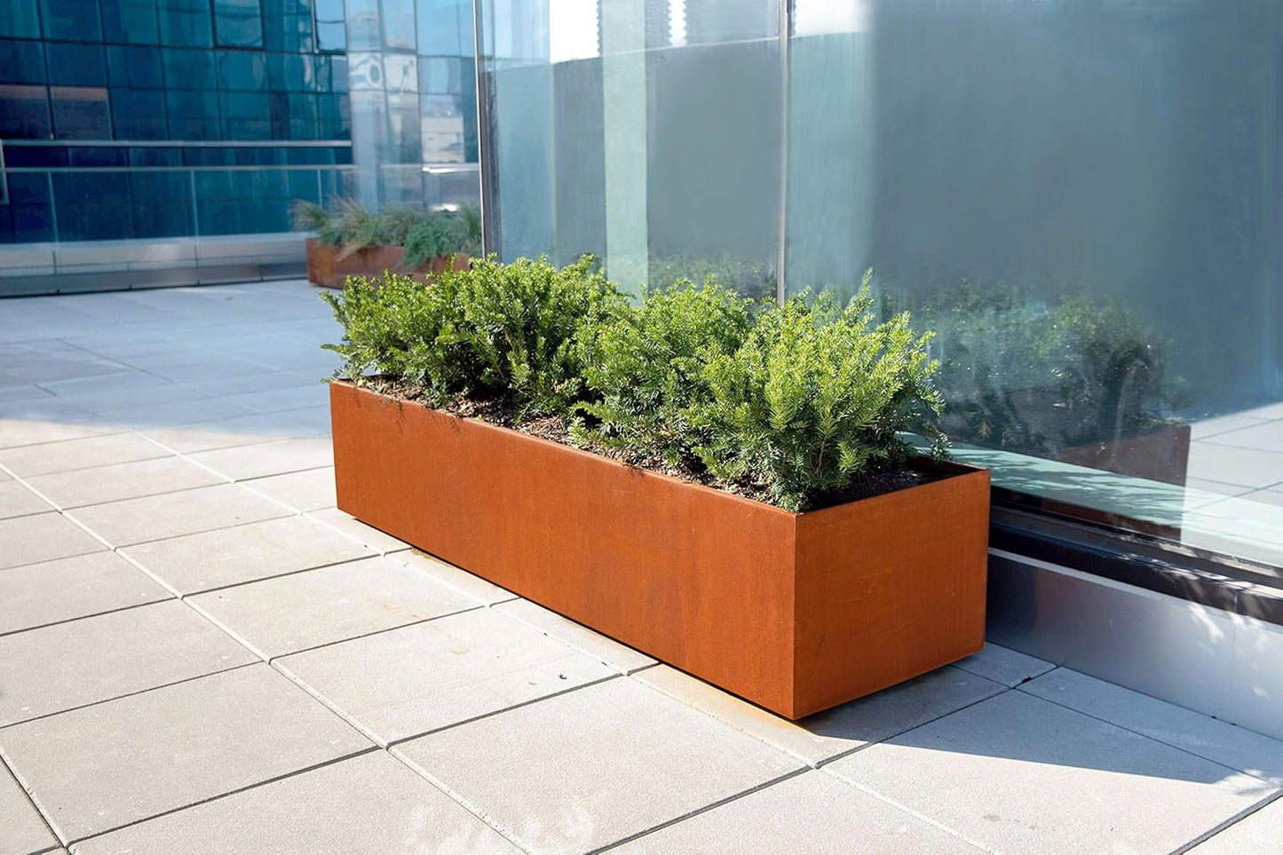 Extra Large Outdoor Planter – 48x24 Inch Tall Corten Steel Planter Box | Heavy Duty Metal for Privacy Screening & Patios | Made in USA, Fully Assembled